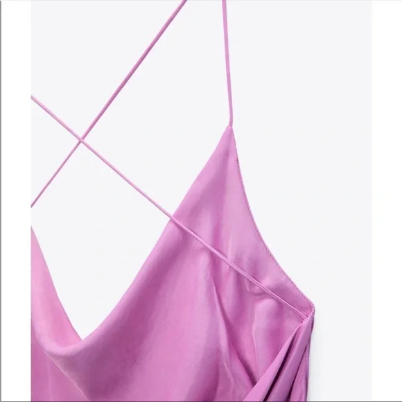 NWT Zara MIDI Satin effect slip dress Size XS - Picture 6 of 9